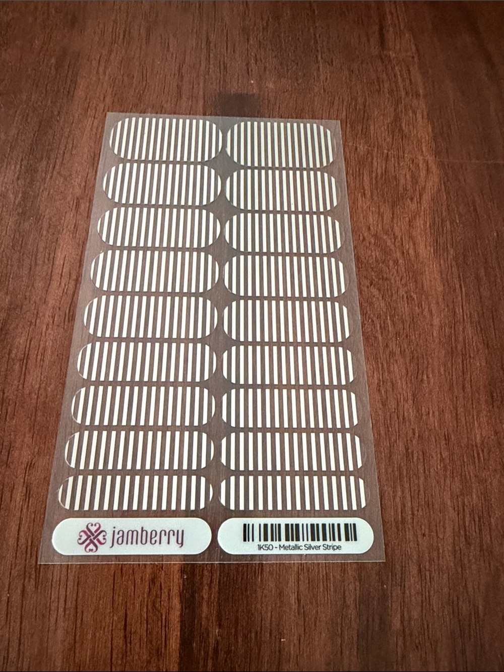 Jamberry Metallic Silver Stripe Nail Wraps - Silver Stripes